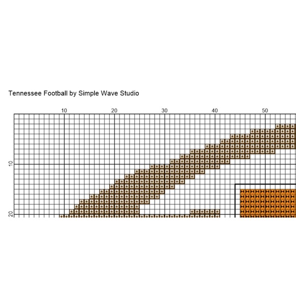 Tennessee Football Counted Cross Stitch Pattern‎ Chart - Picture 3 of 4